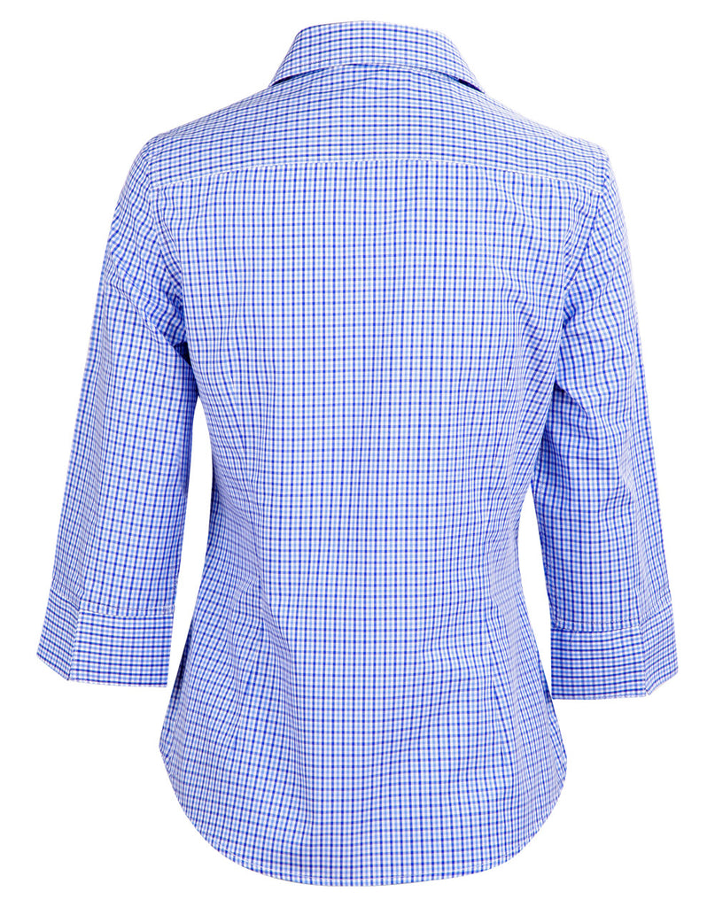 Winning Spirit Ladies’ Two Tone Gingham 3/4 Sleeve Shirt (M8320Q)