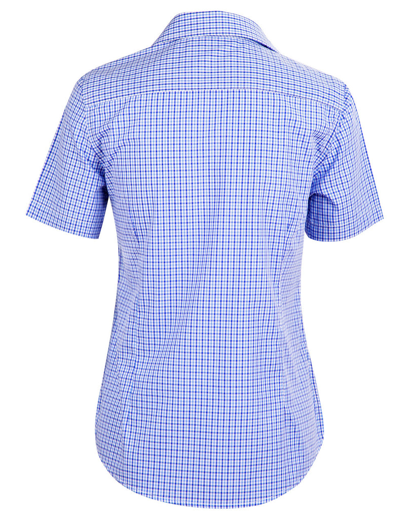 Winning Spirit Ladies’ Multi_Tone Check Short Sleeve Shirt (M8320S)