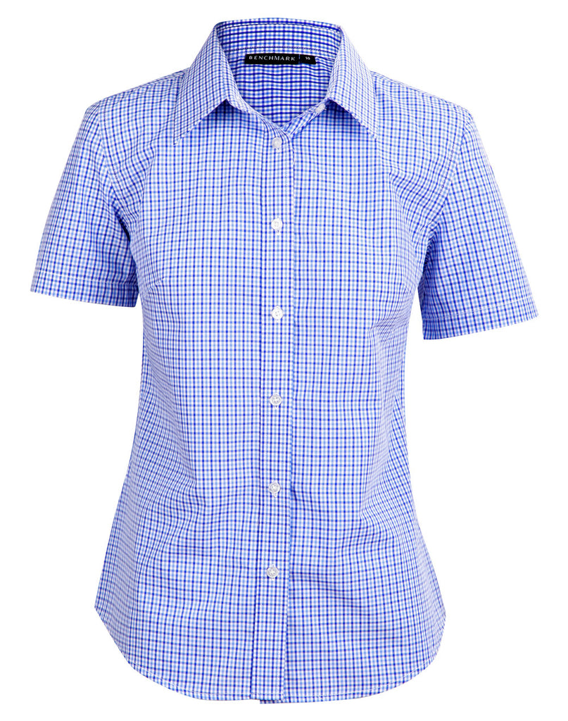 Winning Spirit Ladies’ Multi_Tone Check Short Sleeve Shirt (M8320S)