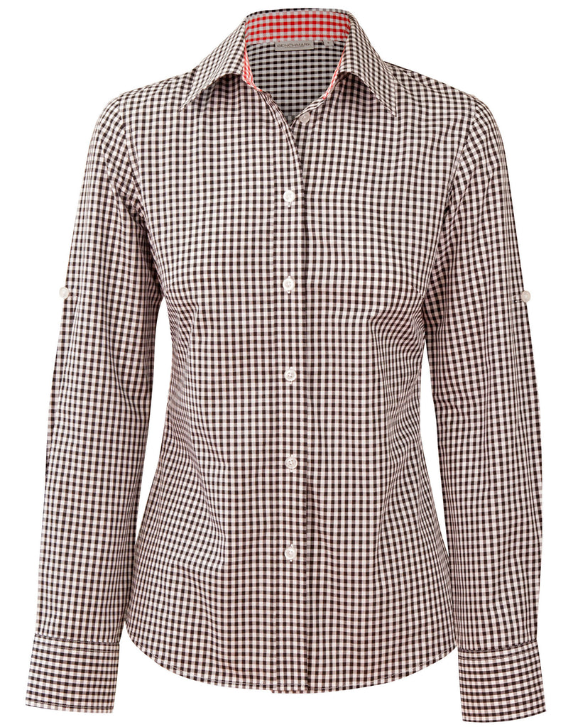 Winning Spirit Ladies’ Gingham Check Long Sleeve Shirt (M8330L)