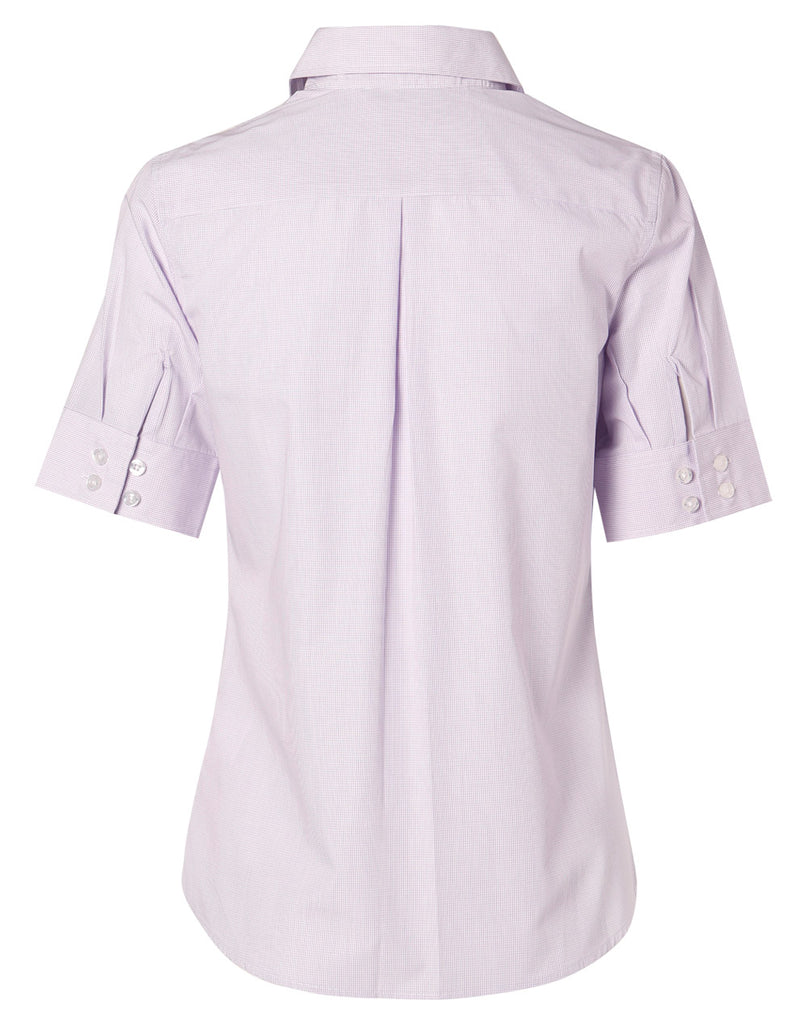 Winning Spirit Women's Mini Check Short Sleeve Shirt (M8360S)