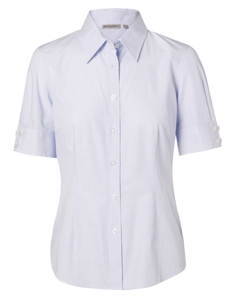 Winning Spirit Women's Mini Check Short Sleeve Shirt (M8360S)