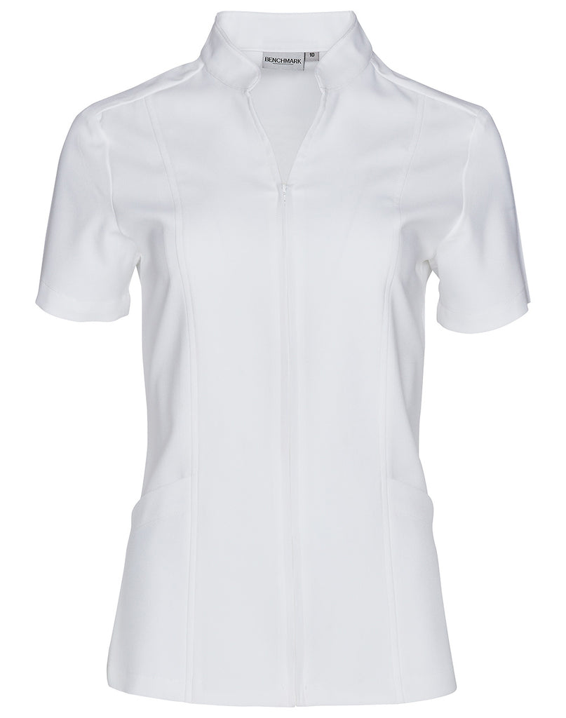 Winning Spirit Women's Full Zip Front Short Sleeve Tunic (M8636S)