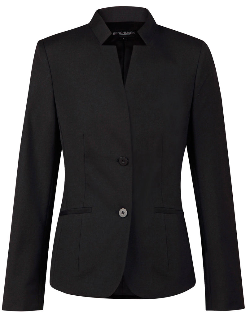 Winning Spirit Ladies’ Wool Blend Stretch Reverse Lapel Jacket (M9202)