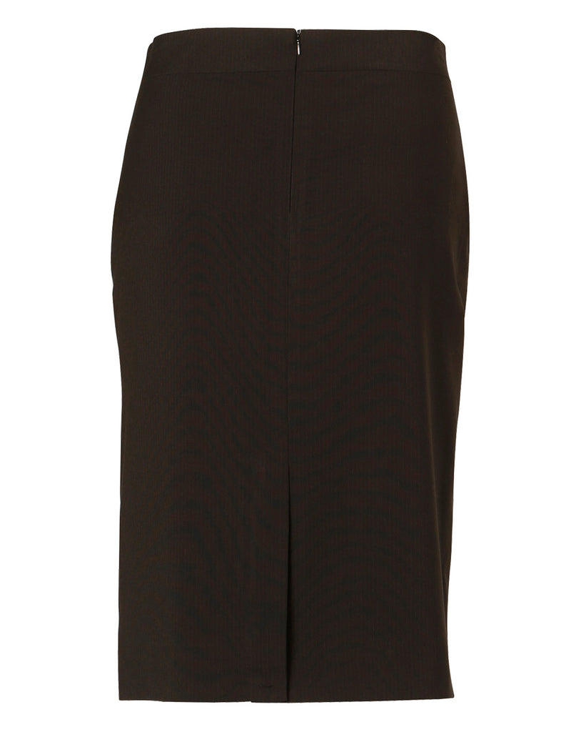 Winning Spirit Women's Poly/Viscose Stretch Stripe Mid Length Lined Pencil Skirt (M9472)