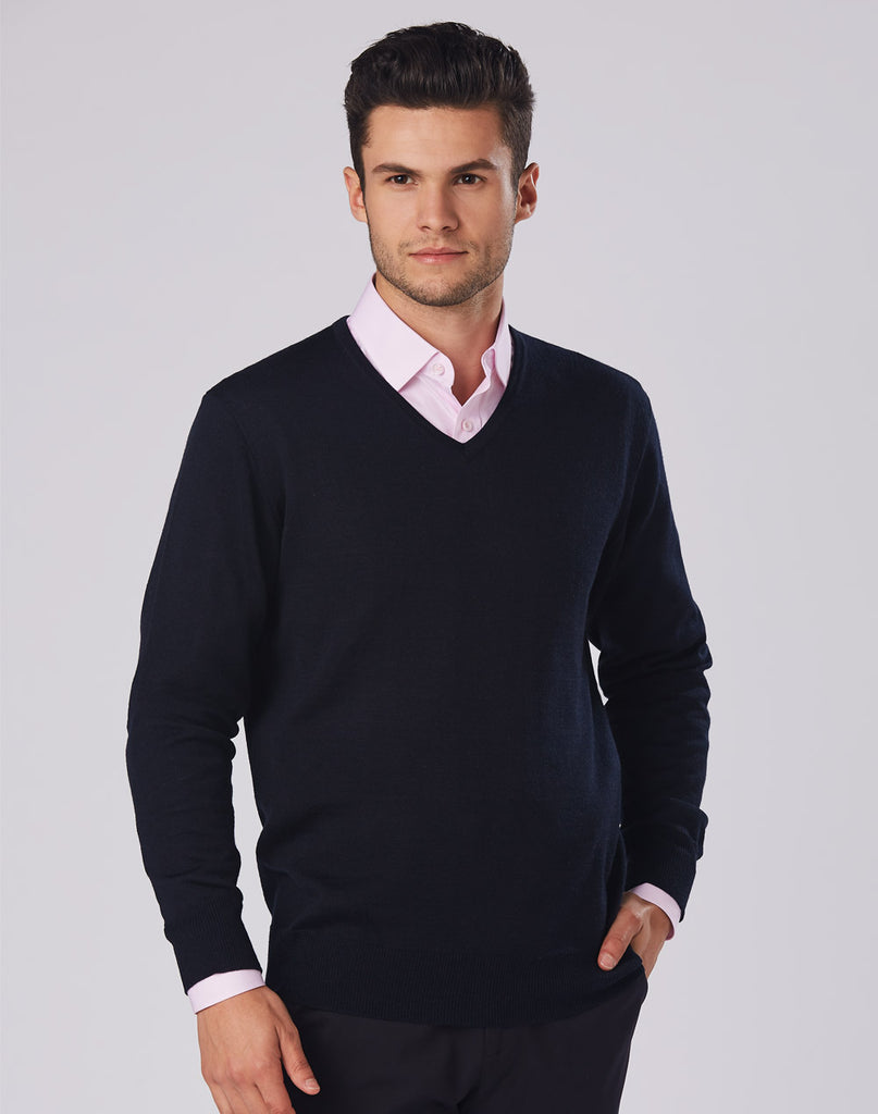 Winning Spirit Men's V-Neck Long Sleeves Jumper (M9502)