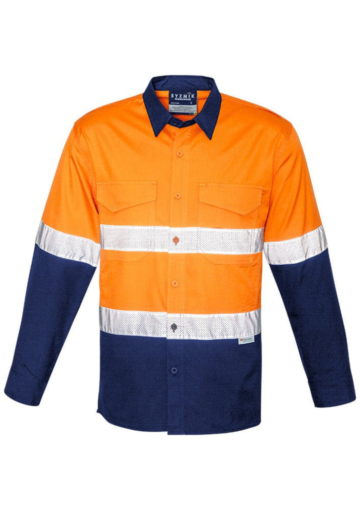 Syzmik Mens Rugged Cooling HI Vis Taped Long Sleeve Shirt (ZW129)