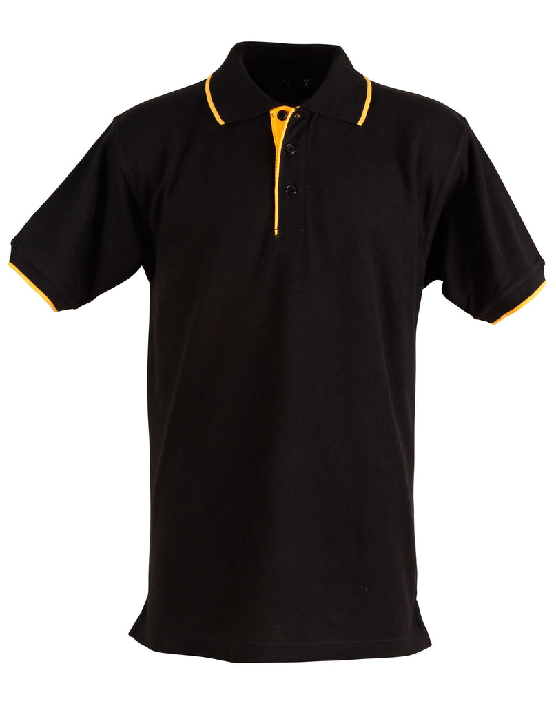 Winning Spirit Men's Contrast Pique Short Sleeve Polo 1st (11 Colour) (PS08)