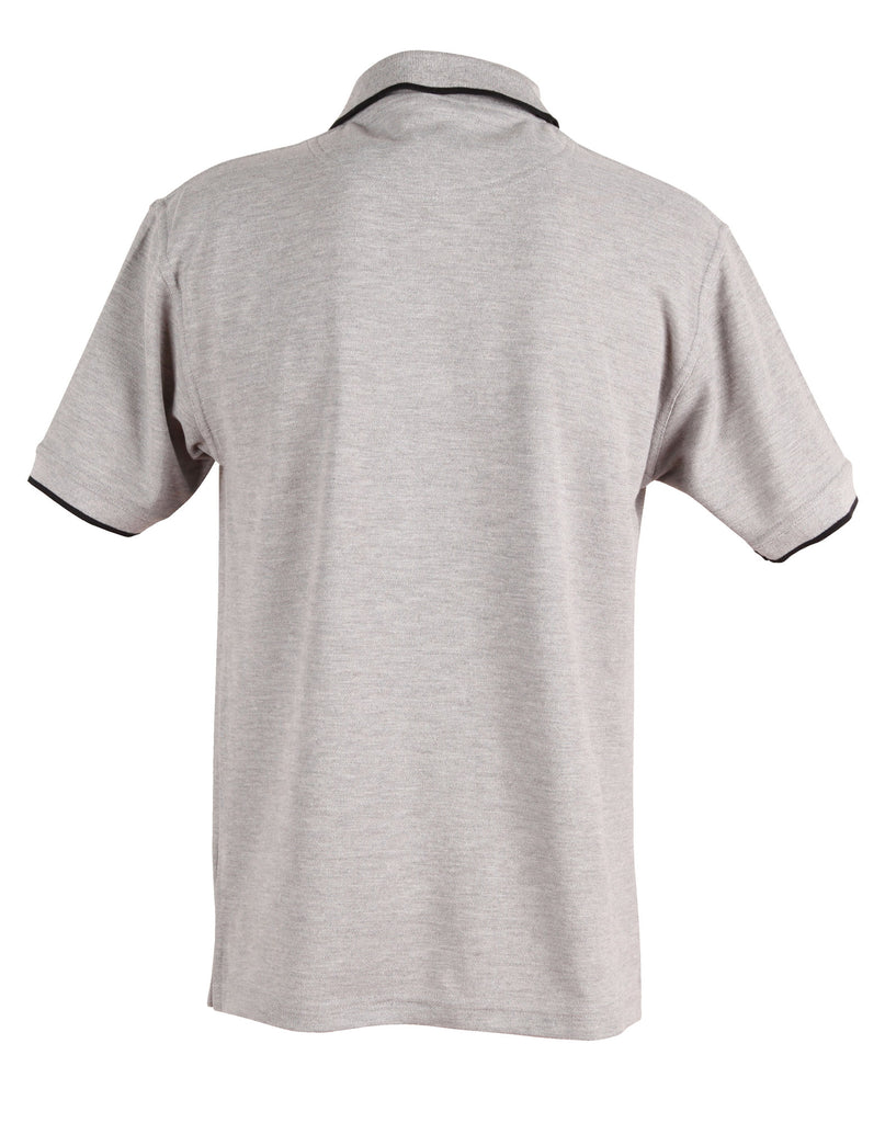 Winning Spirit Men's Contrast Pique Short Sleeve Polo 1st (11 Colour) (PS08)