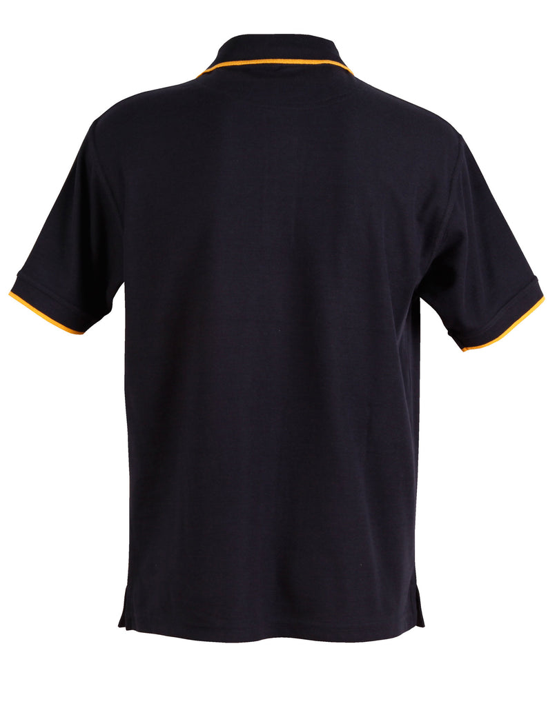 Winning Spirit Men's Contrast Pique Short Sleeve Polo 1st (11 Colour) (PS08)