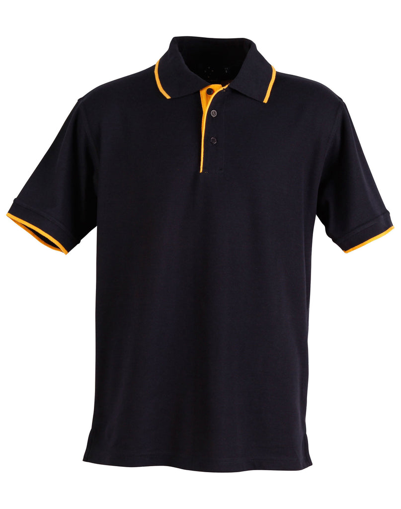 Winning Spirit Men's Contrast Pique Short Sleeve Polo 1st (11 Colour) (PS08)