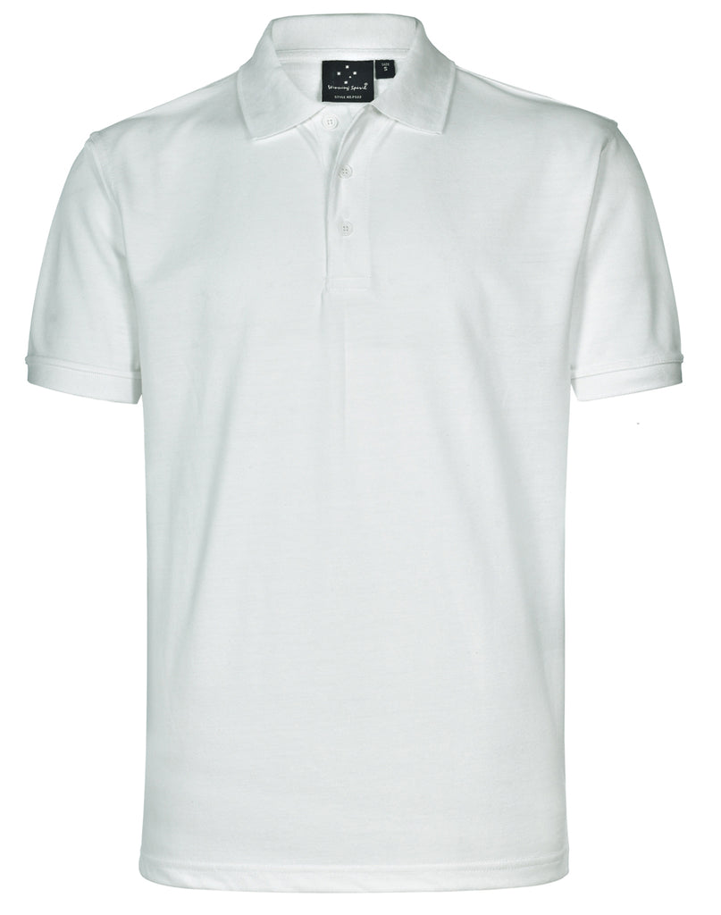 Winning Spirit Men's Tight Pique Knit Short Sleeve Polo (PS22)