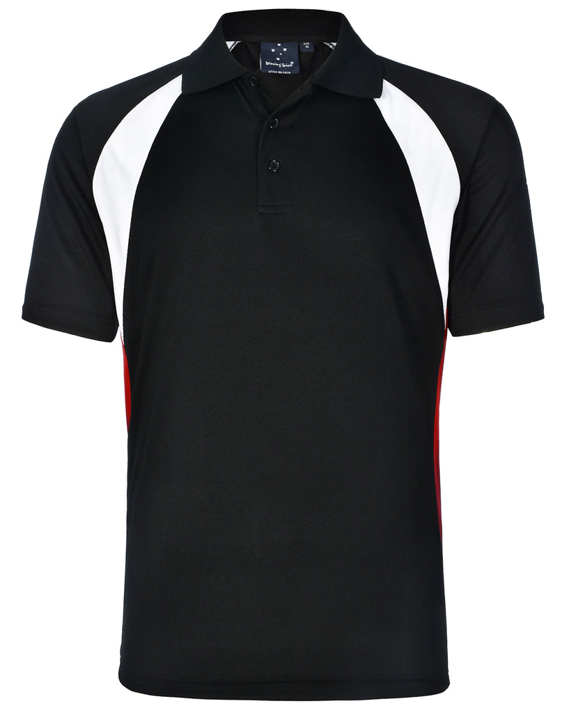 Winning Spirit Men's CoolDry® Tri-colour Contrast Short Sleeve Polo (PS28)