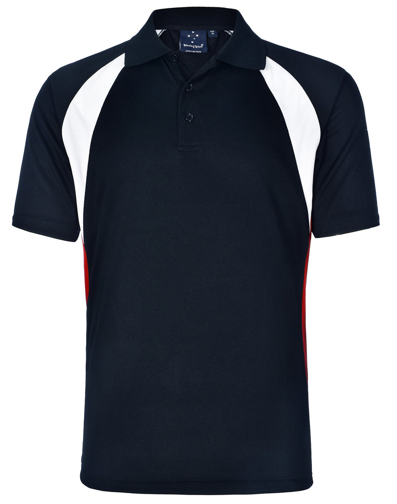 Winning Spirit Men's CoolDry® Tri-colour Contrast Short Sleeve Polo (PS28)