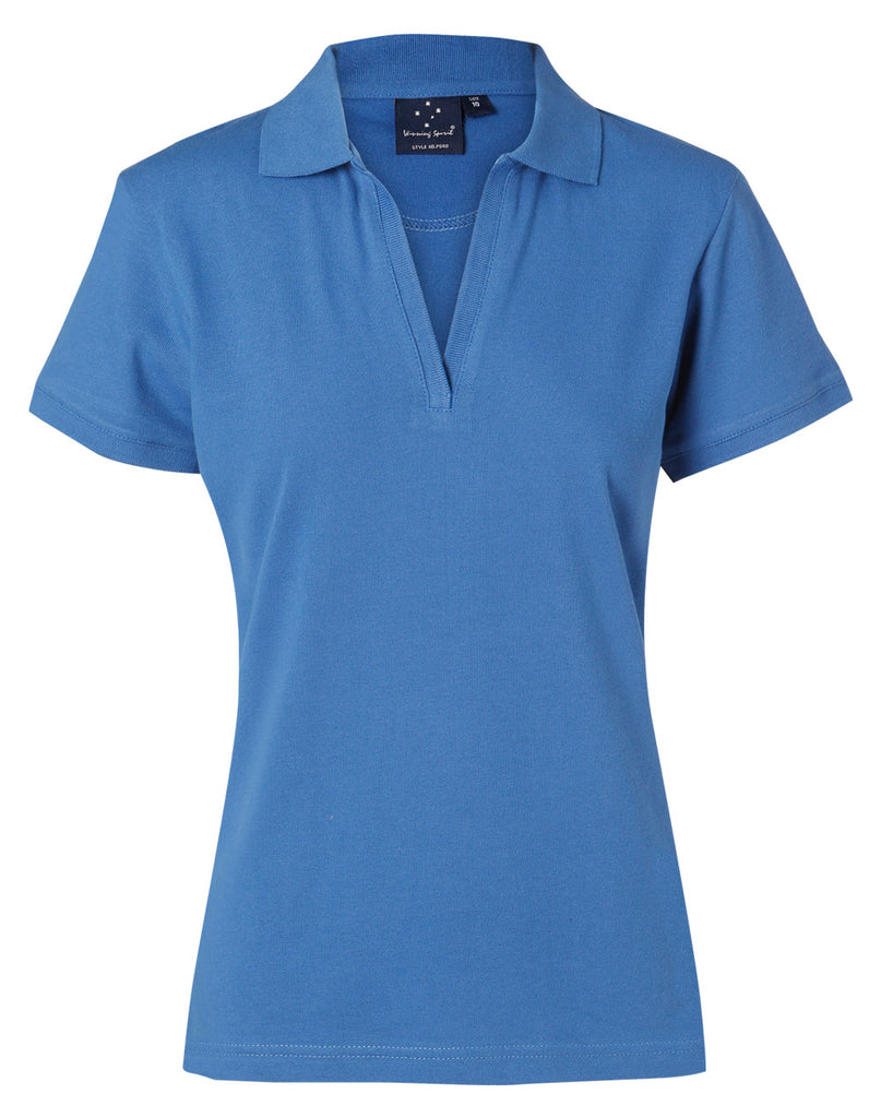 Winning Spirit Ladies' Short Sleeve Cotton/Elastane Polo 1st (8 colour) (PS40)