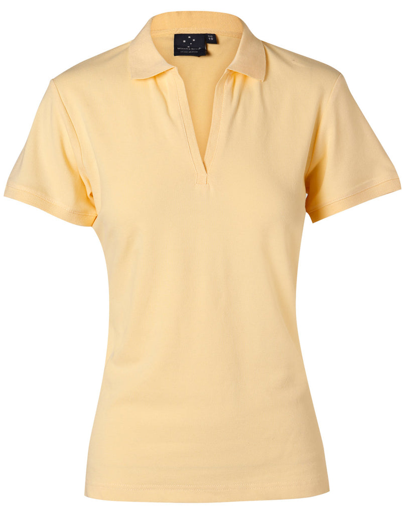 Winning Spirit Ladies' Short Sleeve Cotton/Elastane Polo 1st (8 colour) (PS40)