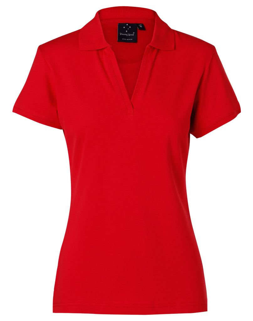 Winning Spirit Ladies' Short Sleeve Cotton/Elastane Polo 2st (4 colour) (PS40)
