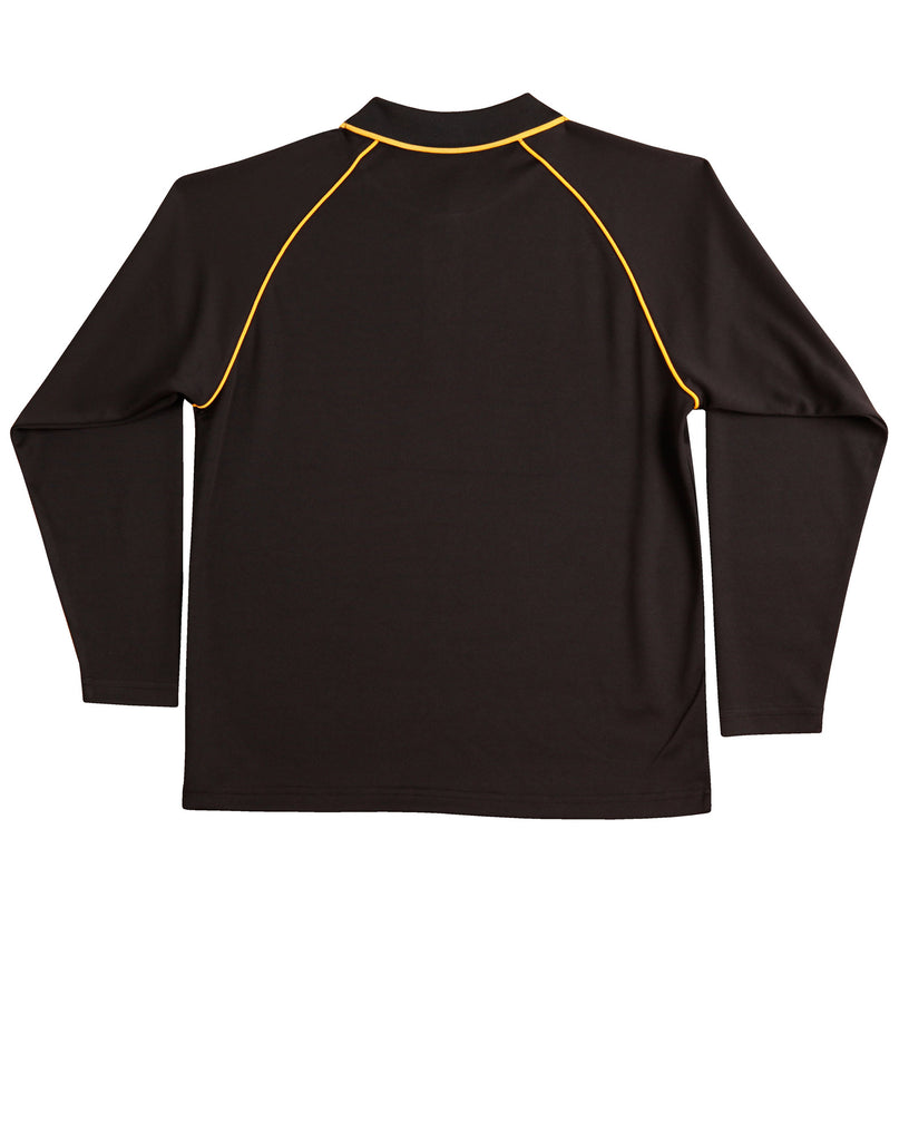 Winning Spirit Men's CoolDry® Raglan Long Sleeve Contrast Polo (PS43)