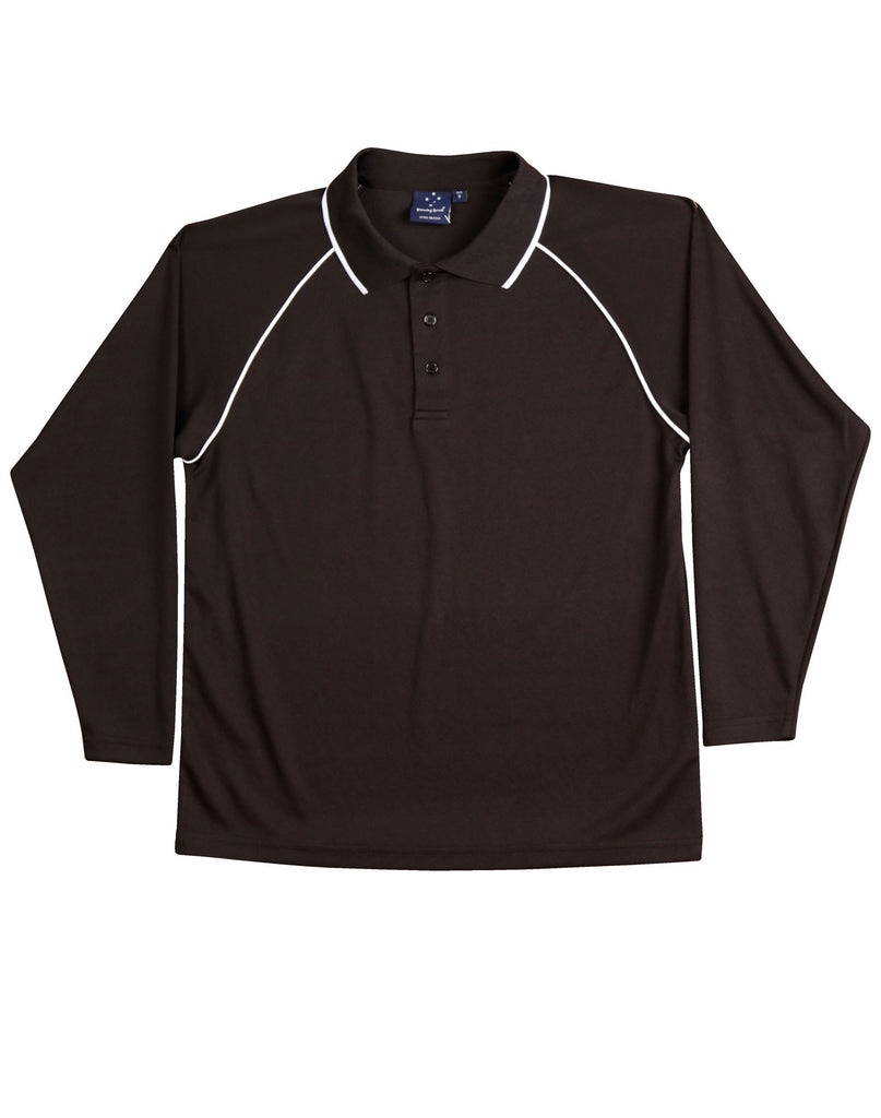 Winning Spirit Men's CoolDry® Raglan Long Sleeve Contrast Polo (PS43)