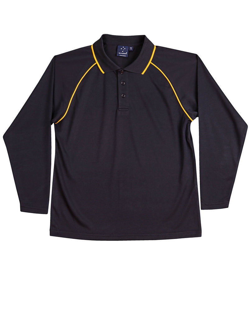 Winning Spirit Men's CoolDry® Raglan Long Sleeve Contrast Polo (PS43)