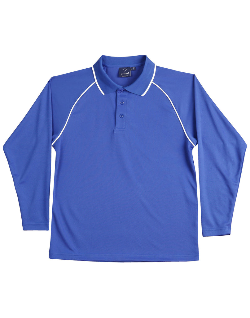 Winning Spirit Men's CoolDry® Raglan Long Sleeve Contrast Polo (PS43)
