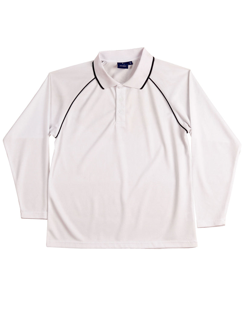 Winning Spirit Men's CoolDry® Raglan Long Sleeve Contrast Polo (PS43)