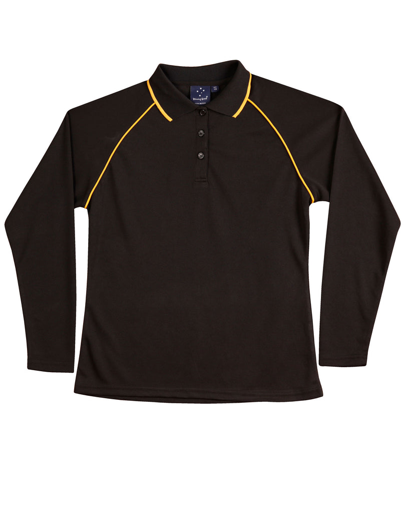 Winning Spirit Ladies' CoolDry® Raglan Long Sleeve Contrast Polo (PS44)
