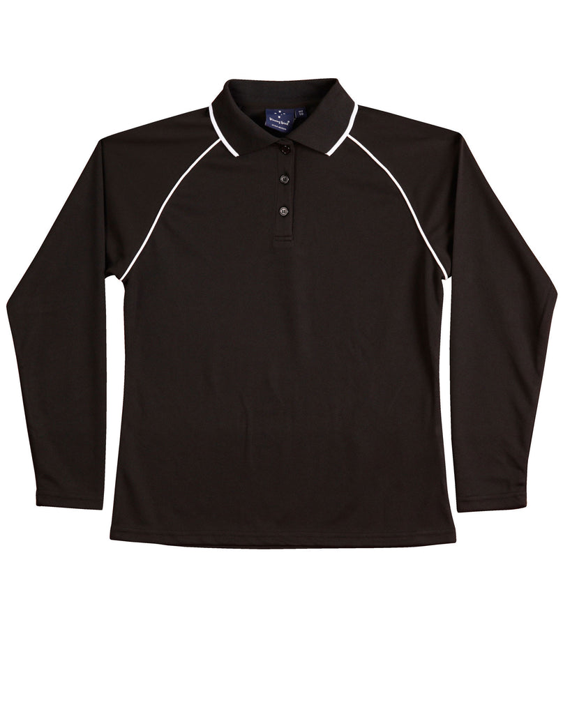 Winning Spirit Ladies' CoolDry® Raglan Long Sleeve Contrast Polo (PS44)
