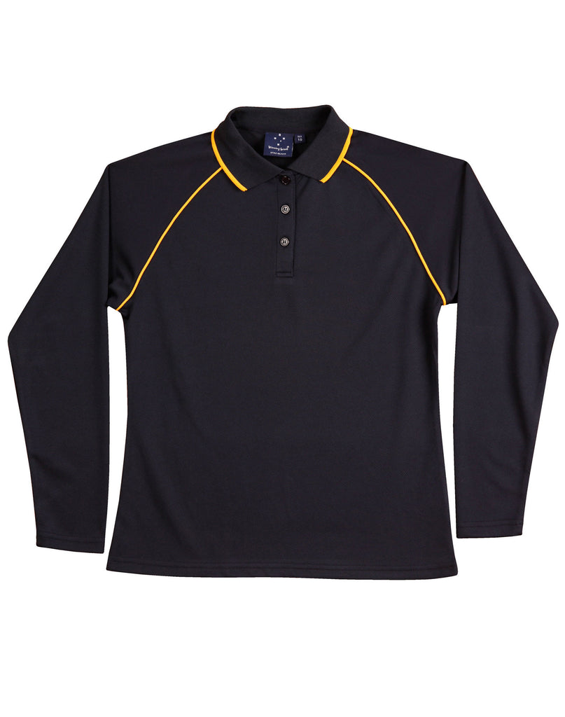 Winning Spirit Ladies' CoolDry® Raglan Long Sleeve Contrast Polo (PS44)