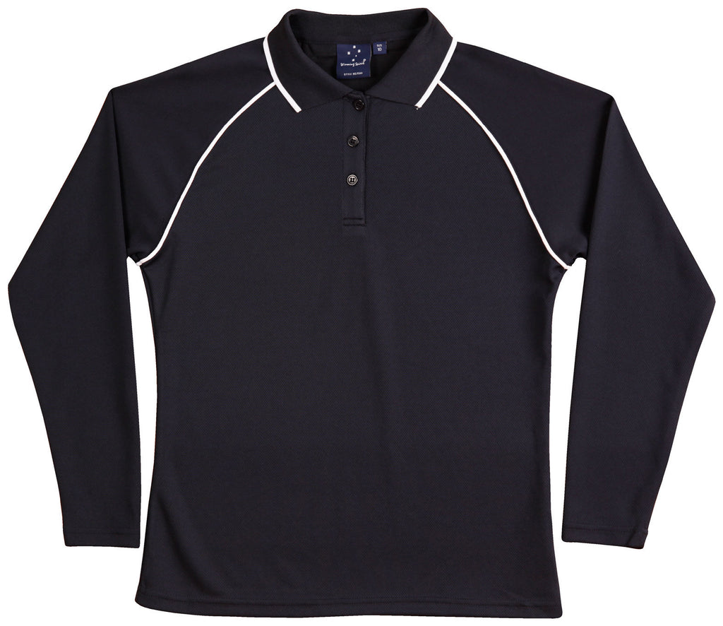 Winning Spirit Ladies' CoolDry® Raglan Long Sleeve Contrast Polo (PS44)