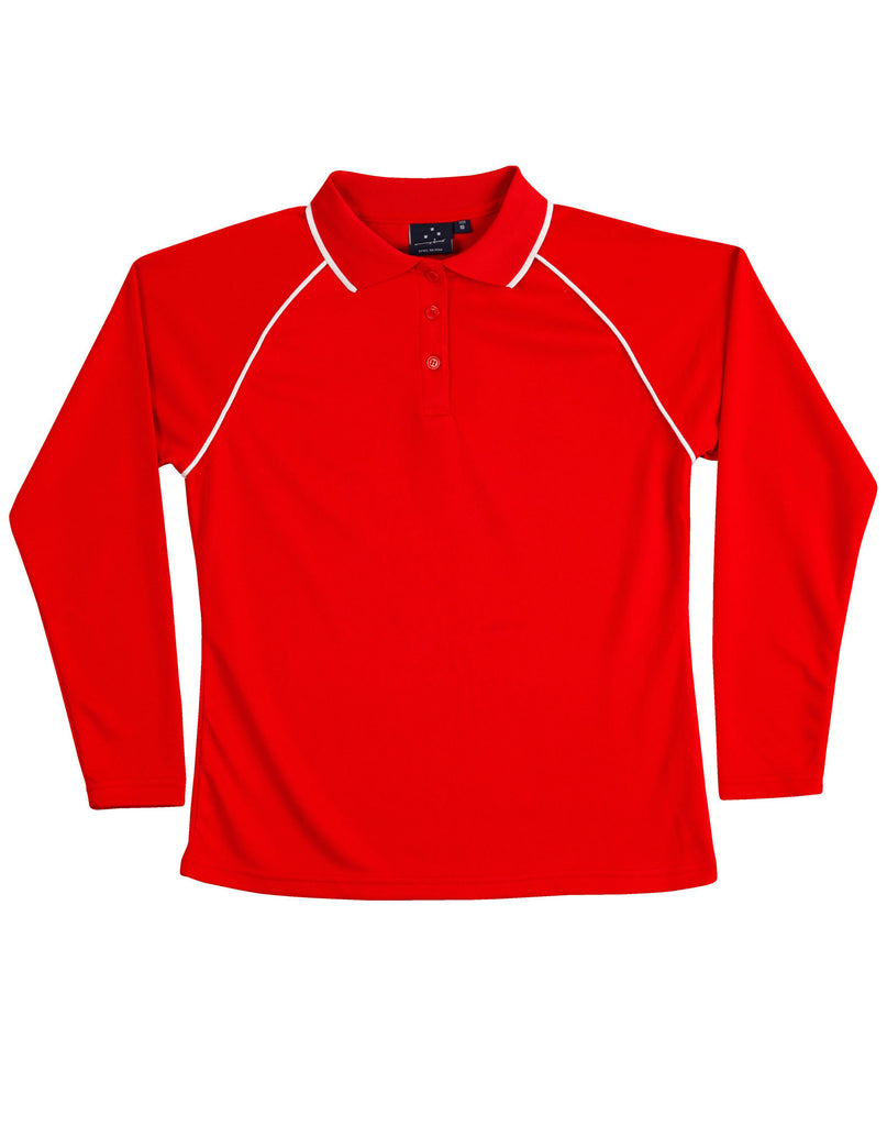 Winning Spirit Ladies' CoolDry® Raglan Long Sleeve Contrast Polo (PS44)