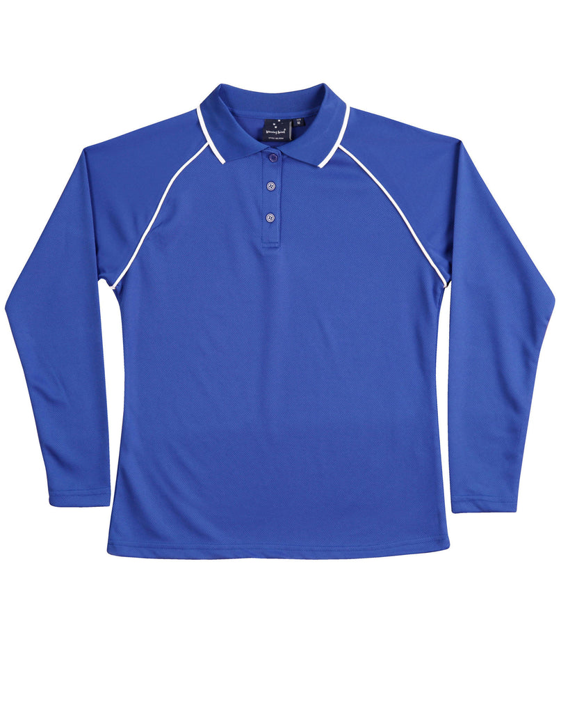 Winning Spirit Ladies' CoolDry® Raglan Long Sleeve Contrast Polo (PS44)