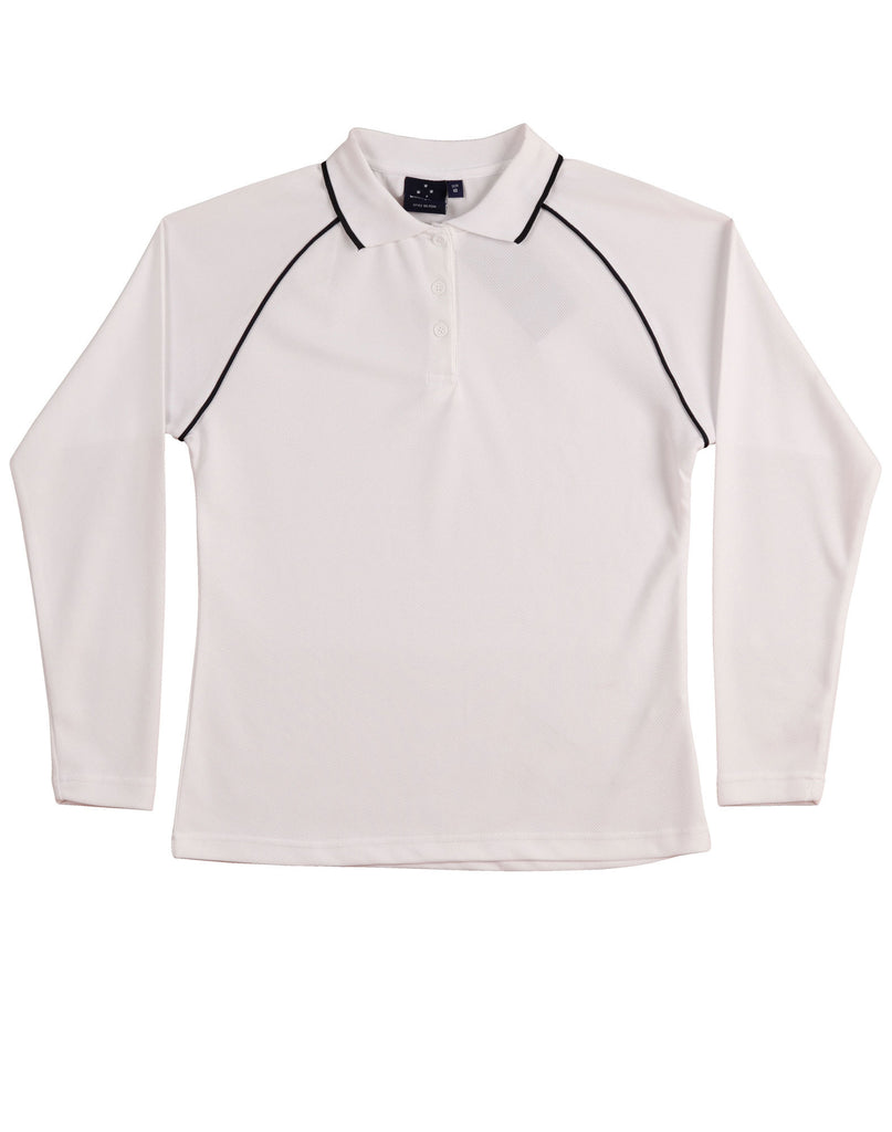 Winning Spirit Ladies' CoolDry® Raglan Long Sleeve Contrast Polo (PS44)