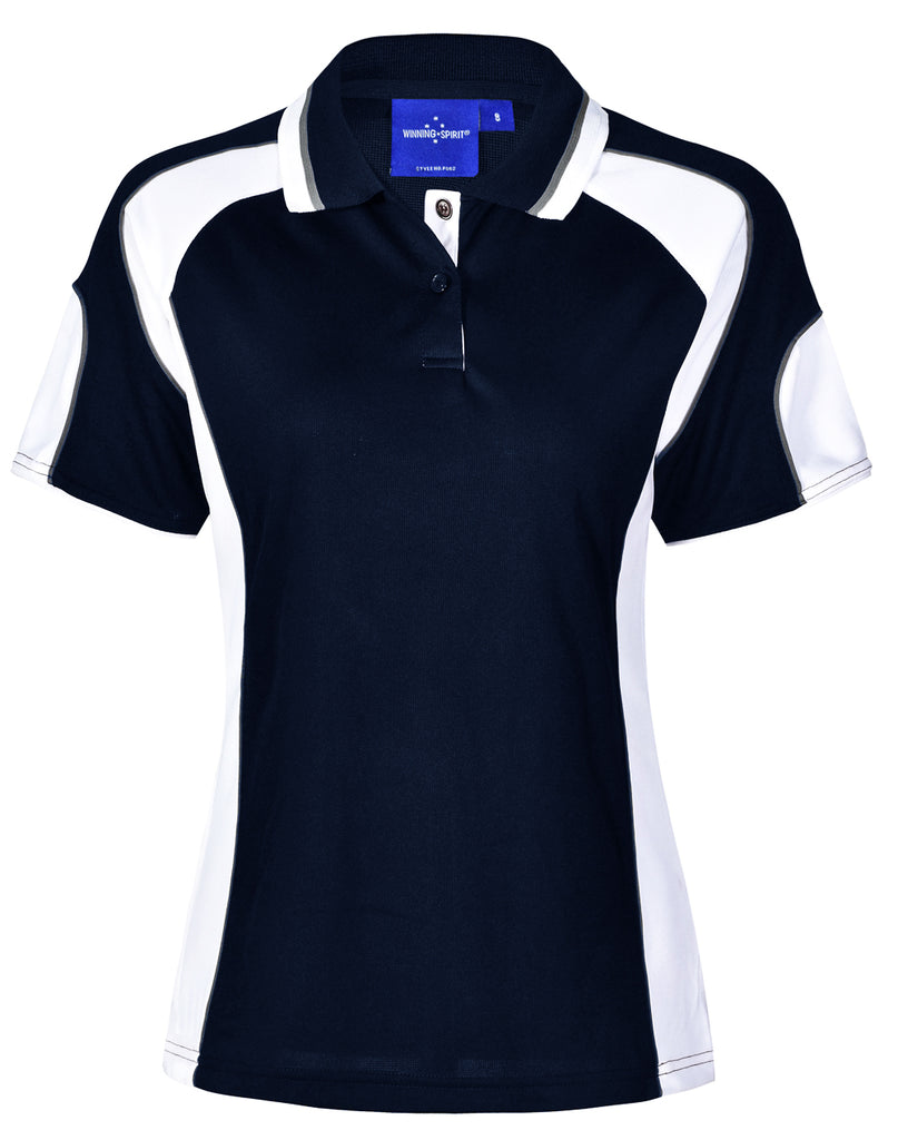 Winning Spirit Ladies' CoolDry® Contrast Polo with Sleeve Panels 1st (11 Colour) (PS62)