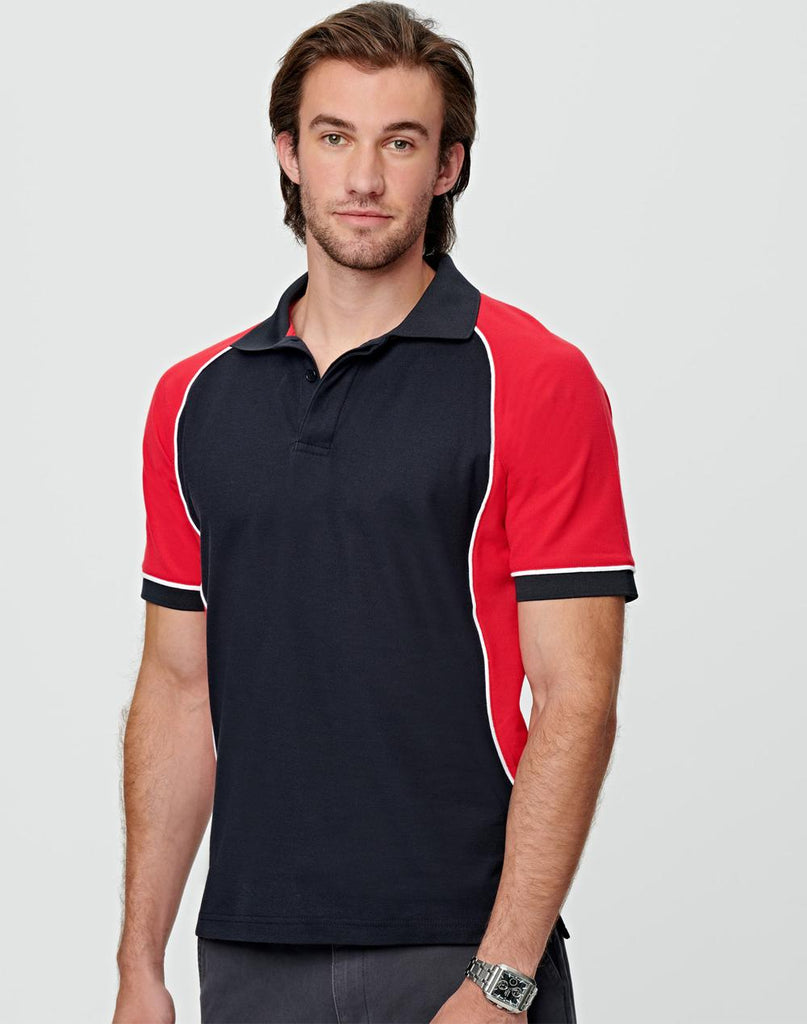 Winning Spirit Men's TrueDry® Tri-colour Short Sleeve Pique Polo (PS77)