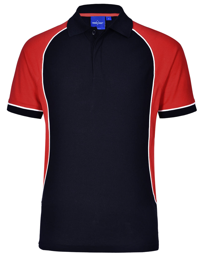 Winning Spirit Men's TrueDry® Tri-colour Short Sleeve Pique Polo (PS77)