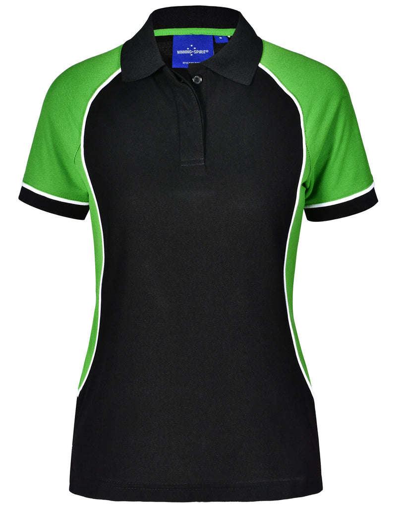 Winning Spirit Women's TrueDry® Tri-colour Short Sleeve Pique Polo (PS78)