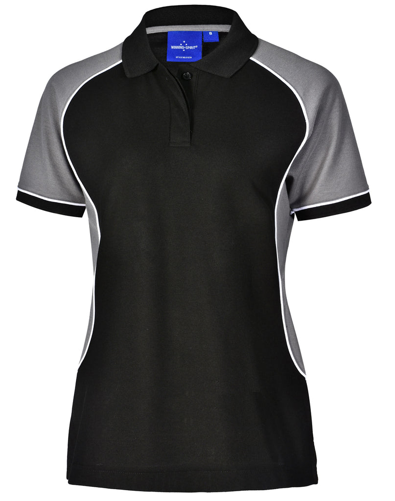 Winning Spirit Women's TrueDry® Tri-colour Short Sleeve Pique Polo (PS78)