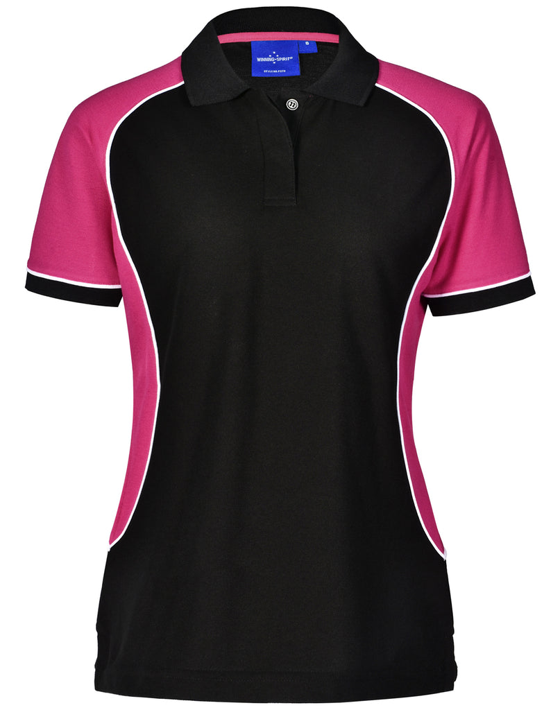 Winning Spirit Women's TrueDry® Tri-colour Short Sleeve Pique Polo (PS78)