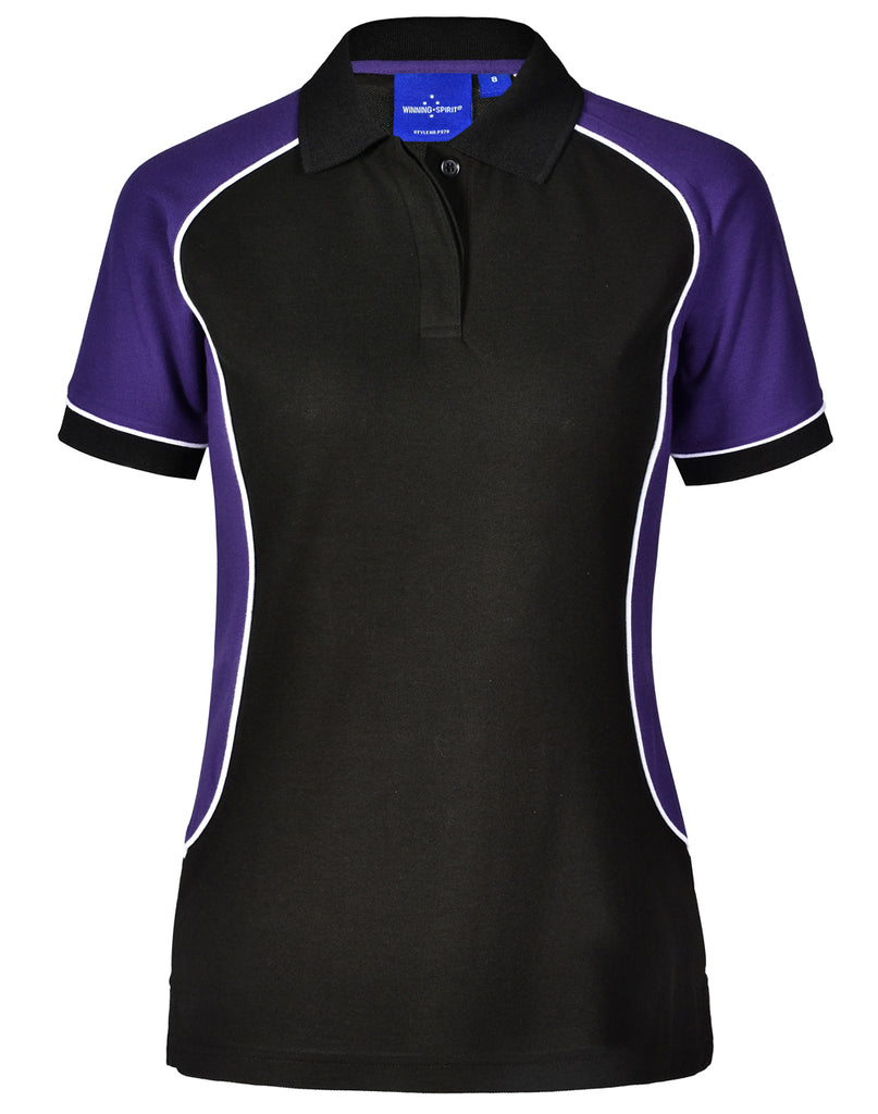 Winning Spirit Women's TrueDry® Tri-colour Short Sleeve Pique Polo (PS78)