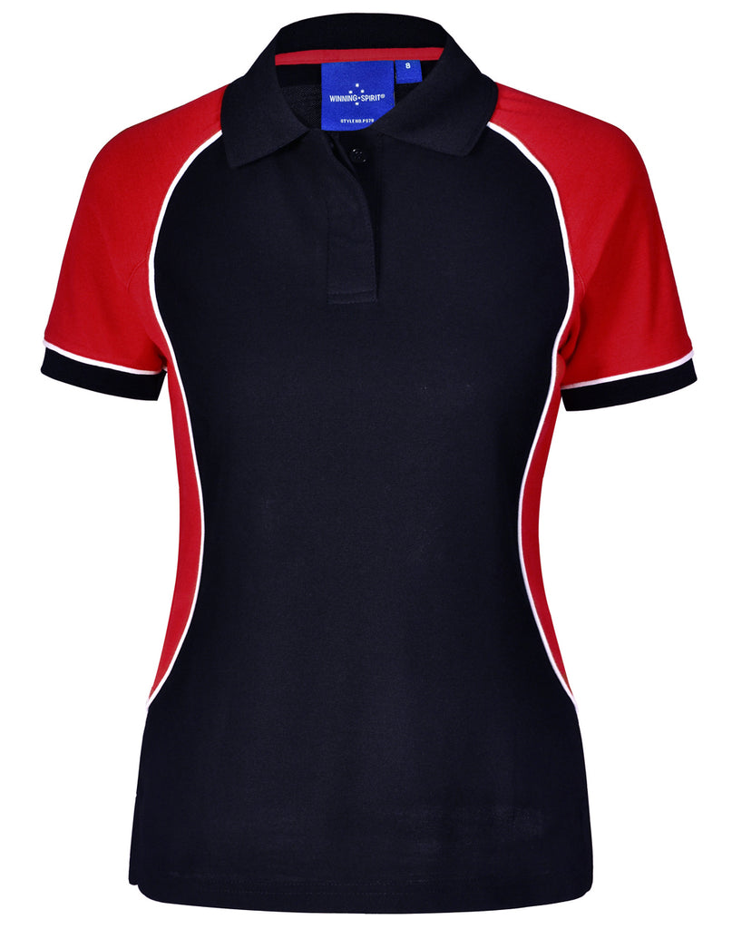 Winning Spirit Women's TrueDry® Tri-colour Short Sleeve Pique Polo (PS78)