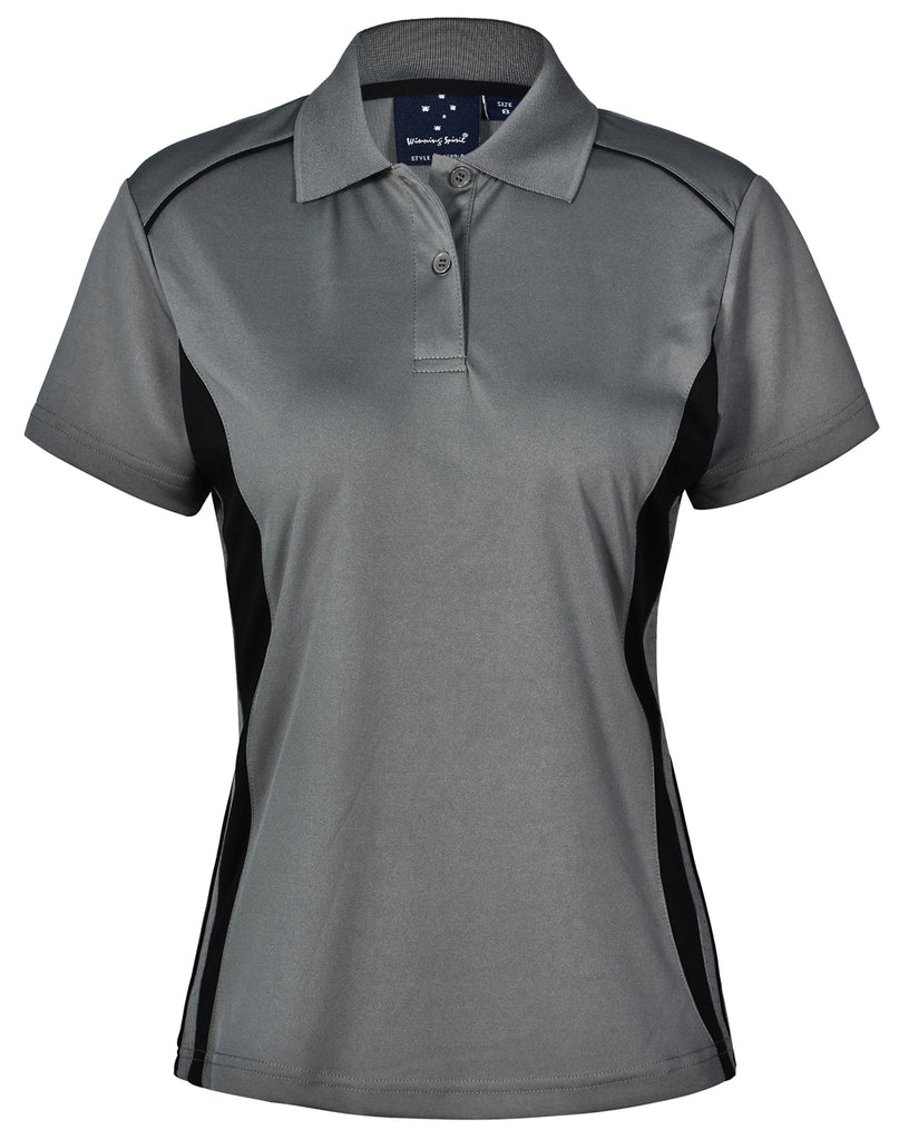 Winning Spirit Ladies' CoolDry Short Sleeve Contrast Polo 1st (11 Colour)-(PS80)