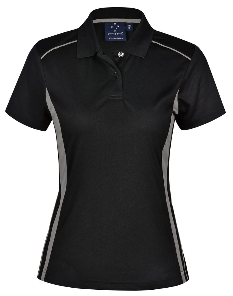 Winning Spirit Ladies' CoolDry Short Sleeve Contrast Polo 1st (11 Colour)-(PS80)