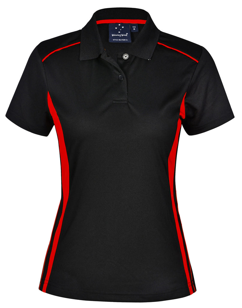 Winning Spirit Ladies' CoolDry Short Sleeve Contrast Polo 1st (11 Colour)-(PS80)