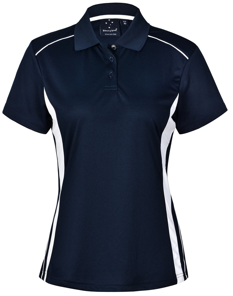 Winning Spirit Ladies' CoolDry Short Sleeve Contrast Polo 1st (11 Colour)-(PS80)