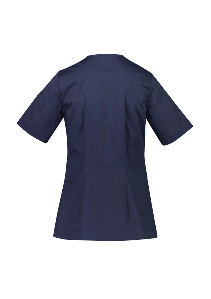 Biz Care Parks Womens Zip Front Crossover Scrub Top (CST240LS)