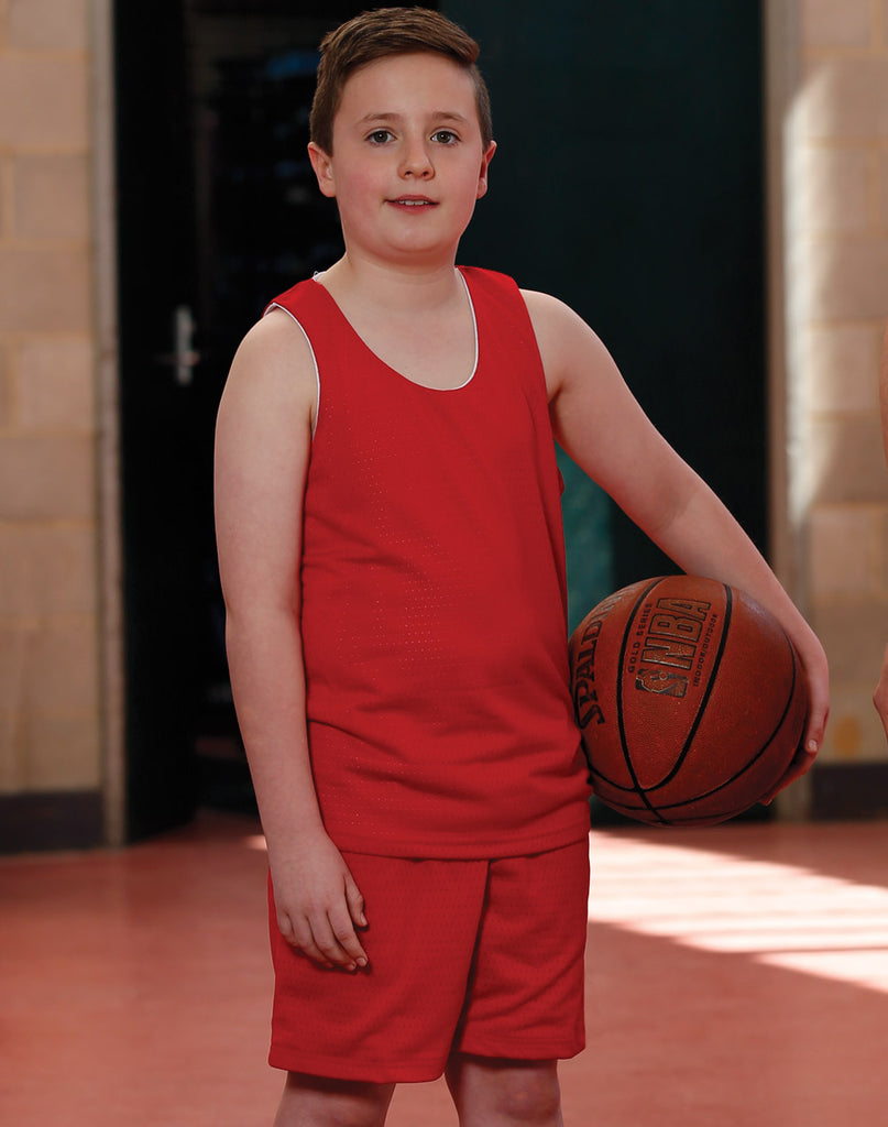 Winning Spirit Kids Airpass CoolDry Basketball Contrast Colour Singlet (TS81K)