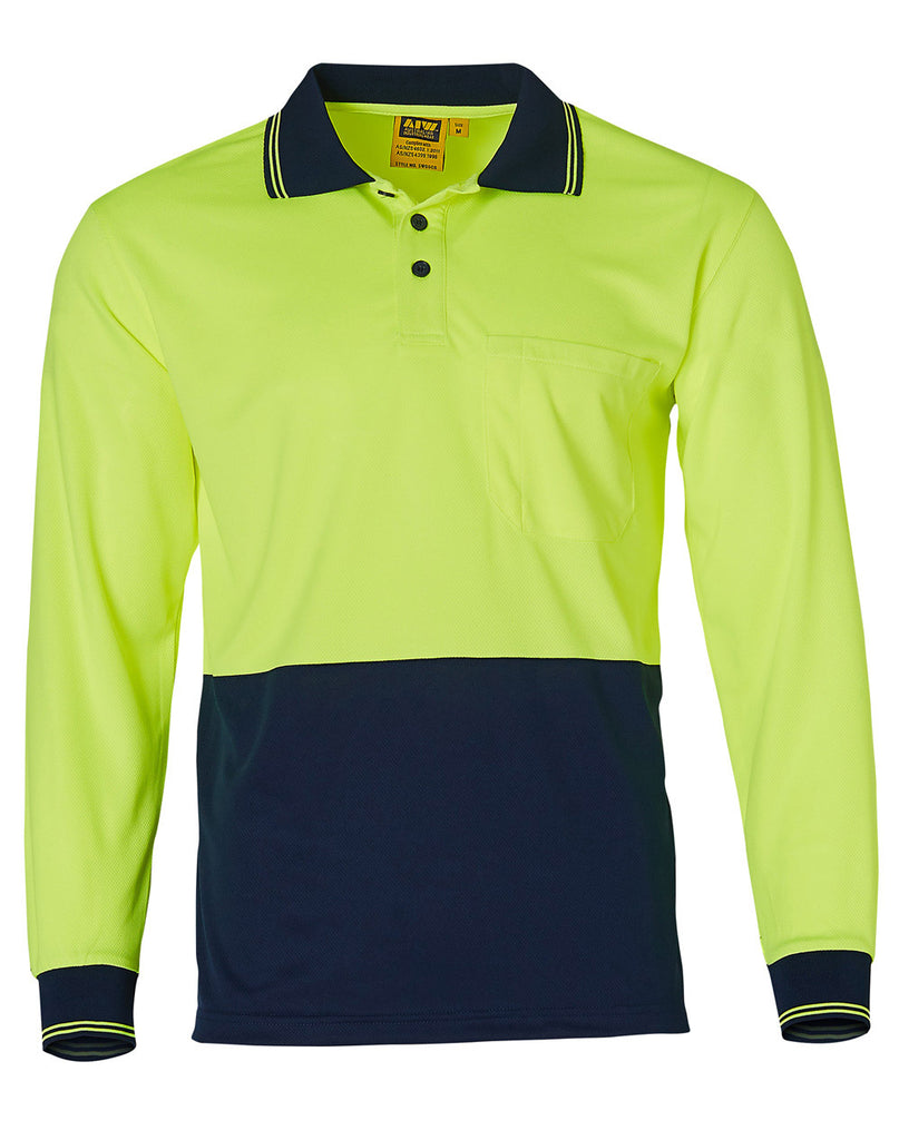 Winning Spirit Hi Visibility Long Sleeve CoolDry Micro-mesh Safety Polo (SW05CD)