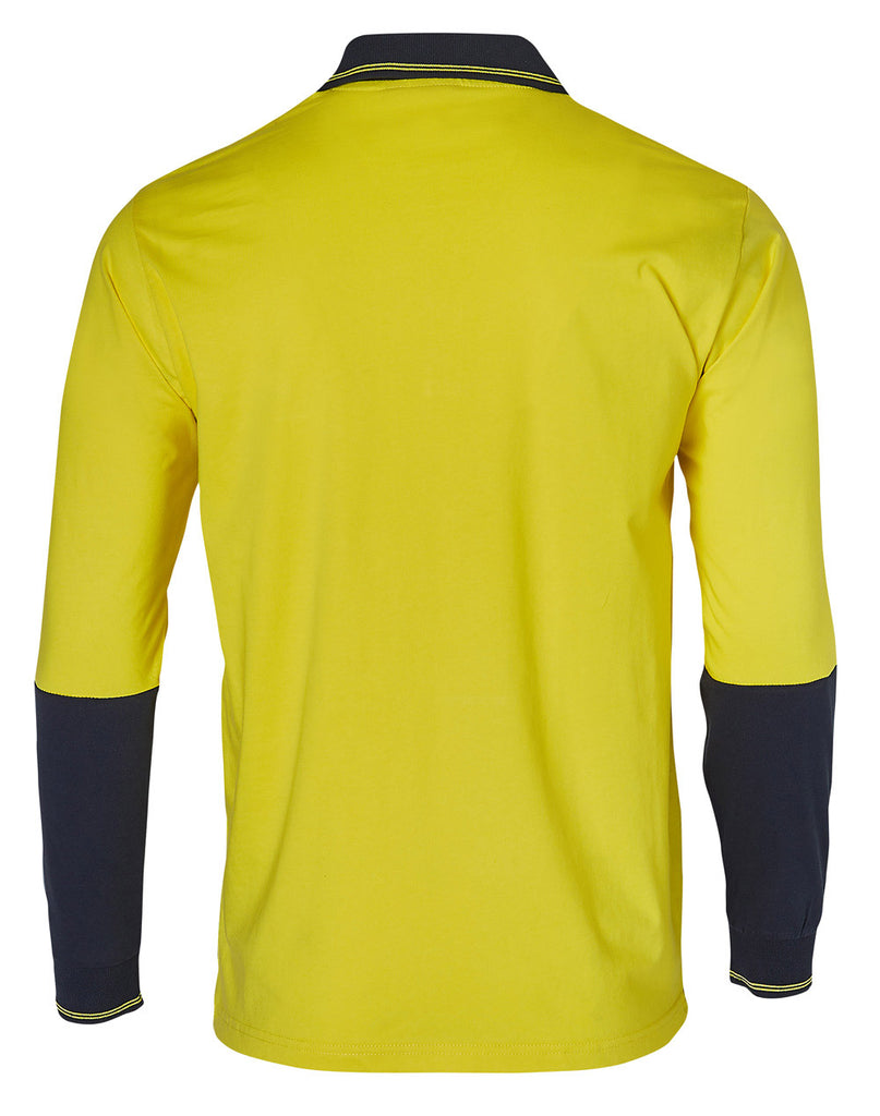 Winning Spirit Cotton Jersey Two Tone Long Sleeve Safety Polo (SW36)