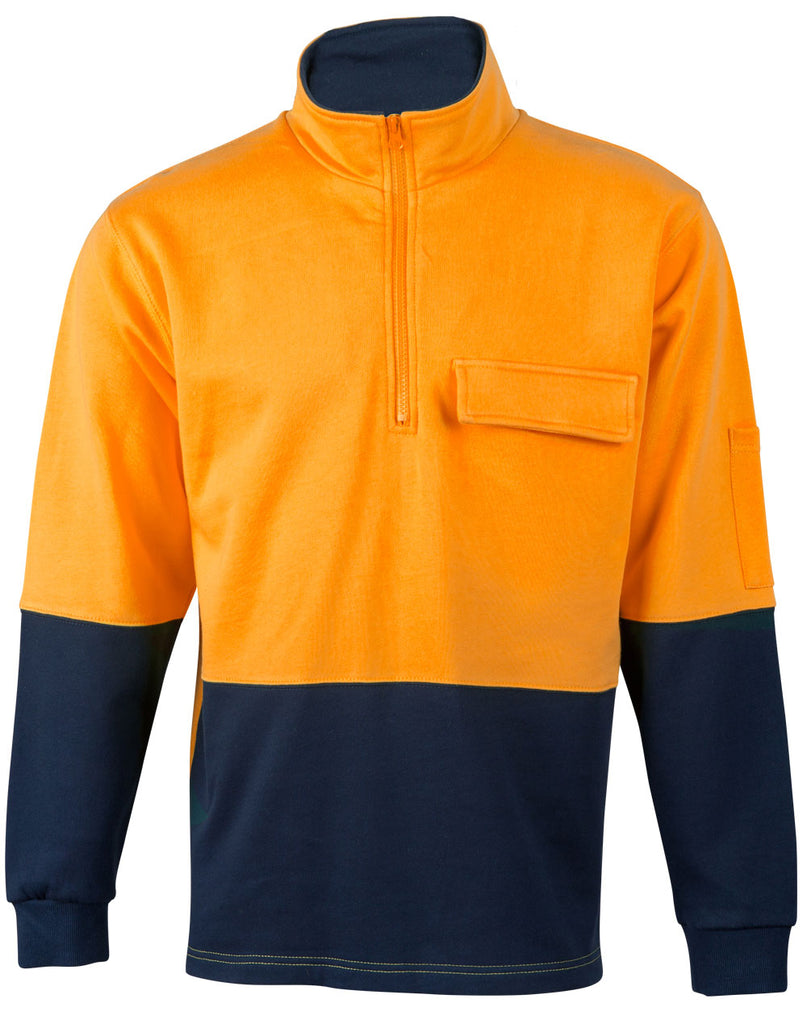 Winning Spirit Hi-Vis Two Tone Cotton Fleecy Sweat (SW47)